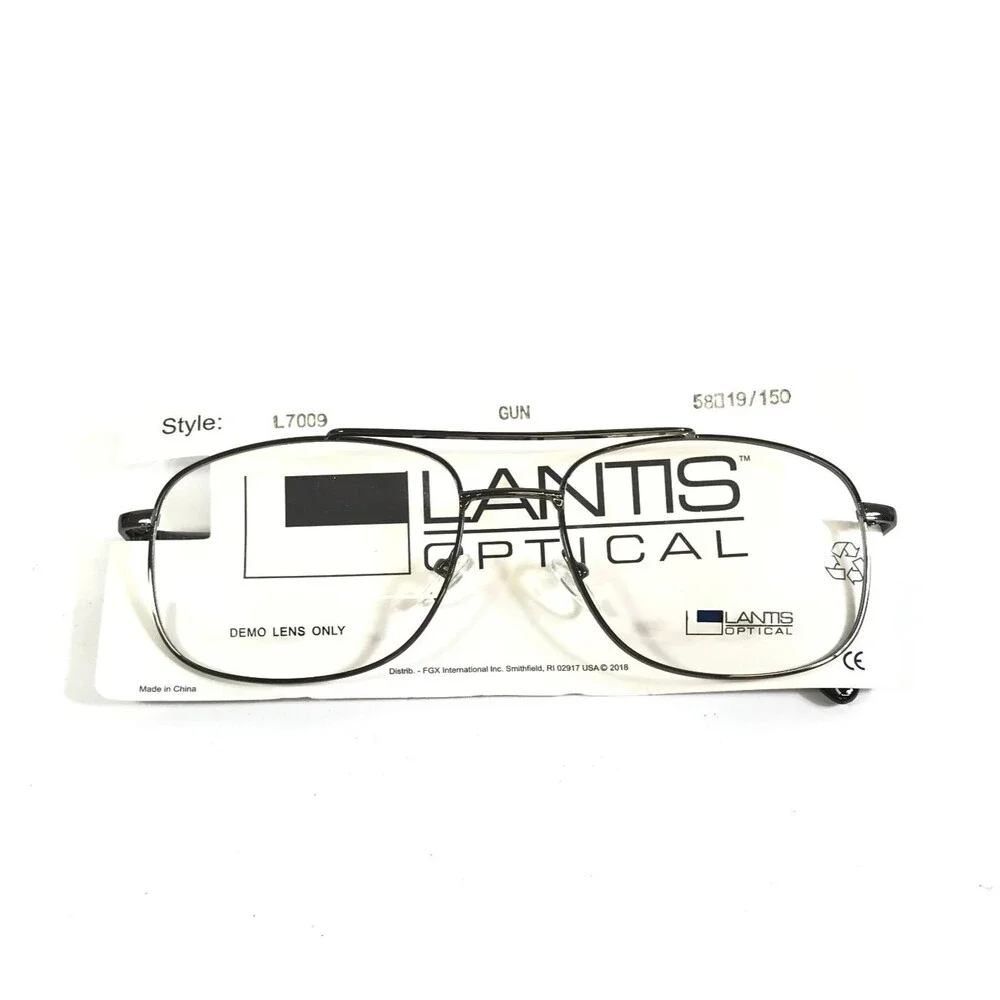 Lantis Optical Eyeglasses Frames L7009 GUN Gunmetal Aviator Wire Rim 58-19-150